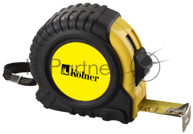 Рулетка Kolner KМТ 5/19М (10*12шт) длина 5м ширина19мм корпус из пластика с прорезиновыми вставками, плавный стоп