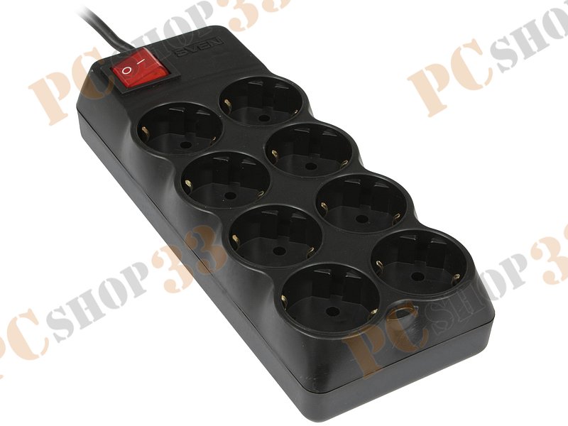 Сетевой фильтр на 8 розеток Sven Optima Pro, черный (3.1м)