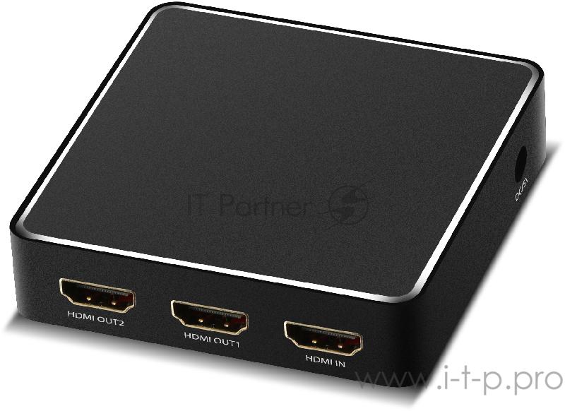 Переходник Greenconnect Разветвитель v2.0 HDMI 1на 2 выхода, 4Kx2K 60Hz HDR 4:2:0 (GL-vA03)