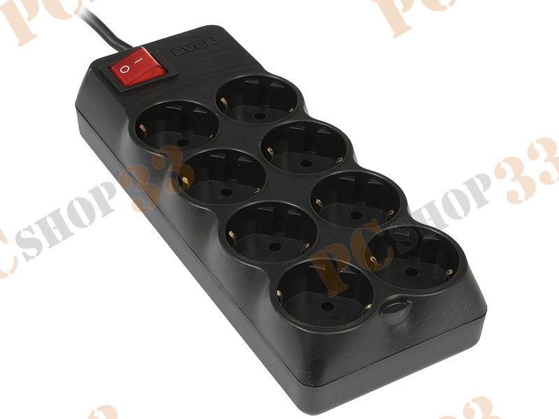 Сетевой фильтр на 8 розеток Sven Optima Pro, черный (1.8м)