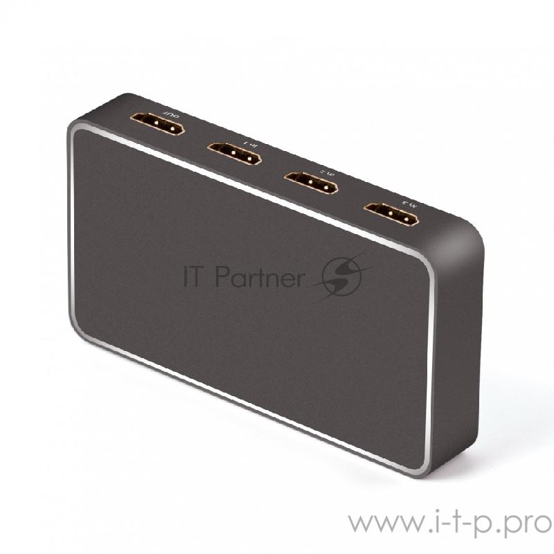 Переходник Greenconnect Переключатель HDMI V2.0+USB Charge 3 к 1 (GL-vA17)