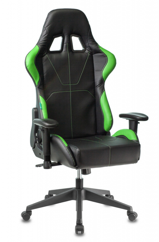 Кресло игровое Бюрократ VIKING 5 AERO LGREEN черный/салатовый искусственная кожа