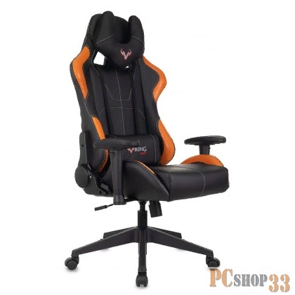Кресло игровое Бюрократ VIKING 5 AERO ORANGE черный/оранжевый искусственная кожа