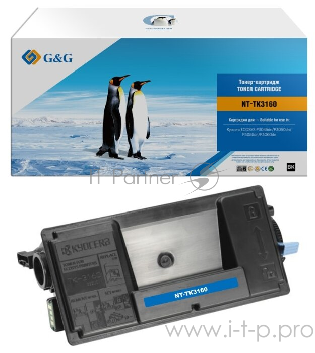 Картридж лазерный G&G NT-TK3160 черный (12500стр.) для Kyocera ECOSYS P3045dn/P3050dn/P3055dn/P3060dn