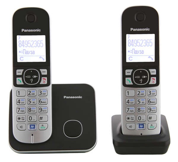 Радиотелефон Panasonic KX-TG6812RUB DECT, с опред.номера, доп. трубка, черно-серебр.