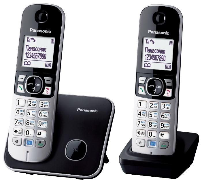 Радиотелефон Panasonic KX-TG6812RUB DECT, с опред.номера, доп. трубка, черно-серебр.