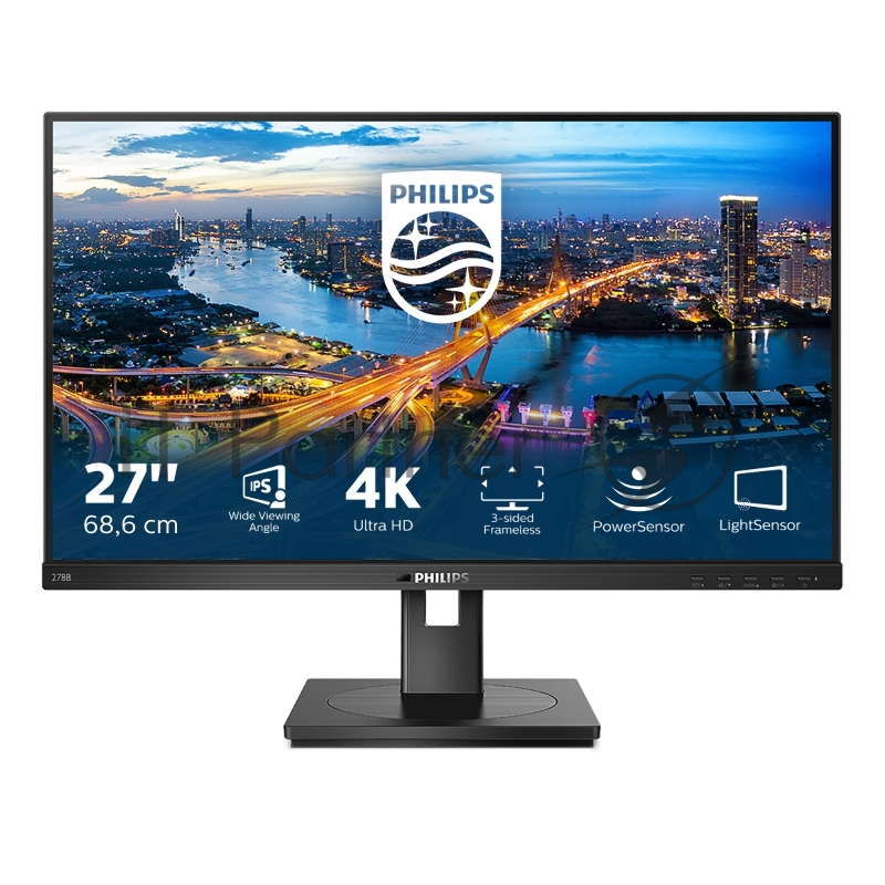 27 Philips 278B1 3840x2160 60Гц IPS LED 16:9 4ms HDMI DP USB-B 4*USB3.0 50M:1 1000:1 178/178 350cd HAS Pivot Tilt Swivel Speakers Black