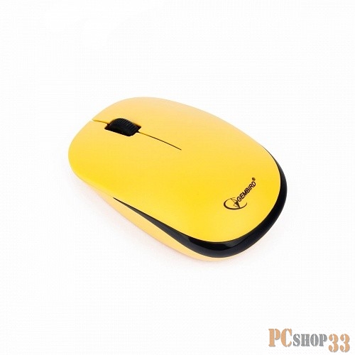 Комплект кл-ра+мышь беспров. Gembird KBS-9000, 2.4ГГц, жёлт., 78 кл., 1600 DPI, бат.в компл.