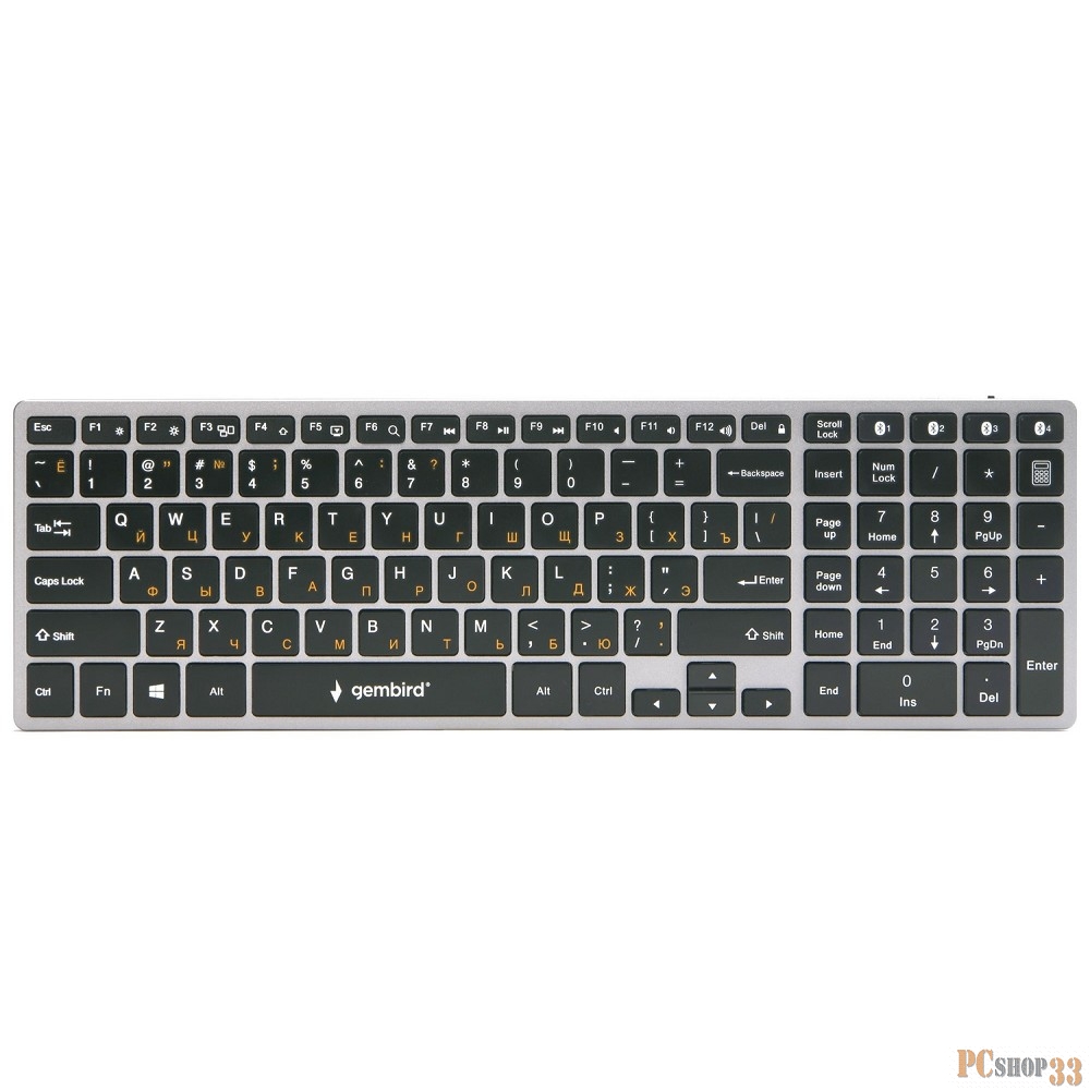 Клавиатура беспроводная Gembird KBW-2, Bluetooth, 106 кл., ножничный механизм, бесшумная