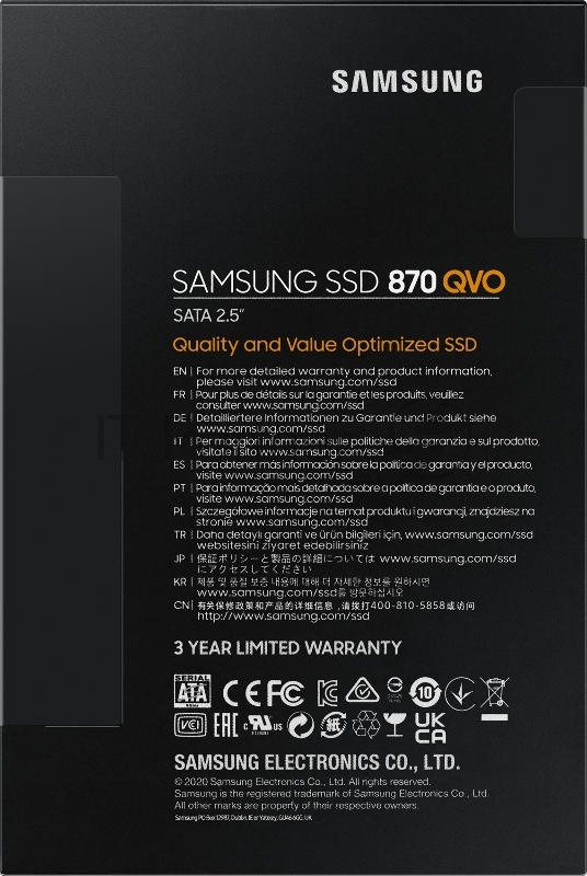 Накопитель SSD Samsung SATA III 1Tb MZ-77Q1T0BW 860 QVO 2.5