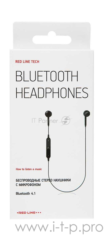 Гарнитура вкладыши Redline BHS-01 черный беспроводные bluetooth (в ушной раковине)