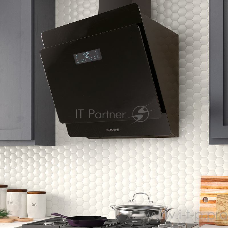 Вытяжка кухонная Endever Spectre KH-41B, цвет черный, 190Вт, 3 скоростных режима, ширина встраивания 60 см, технология управления жестами, 1 шт/уп