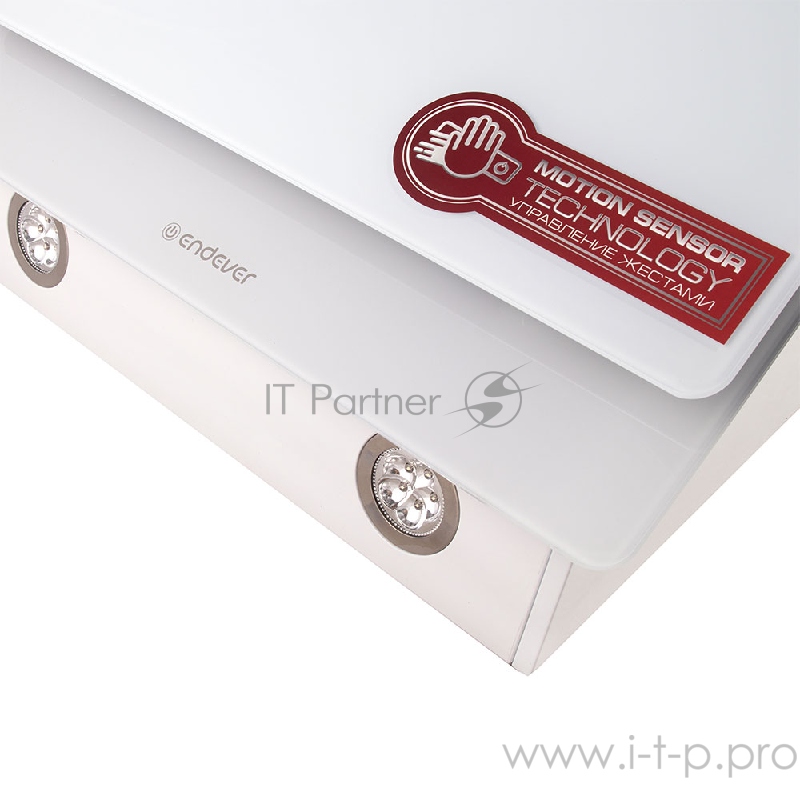 Вытяжка кухонная Endever Spectre KH-41W, цвет белый, 190Вт, 3 скоростных режима, ширина встраивания 60 см, технология управления жестами, 1 шт/уп