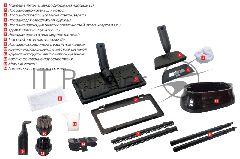 Универсальный пароочиститель Endever Odyssey Q-804, чёрно-оранжевый