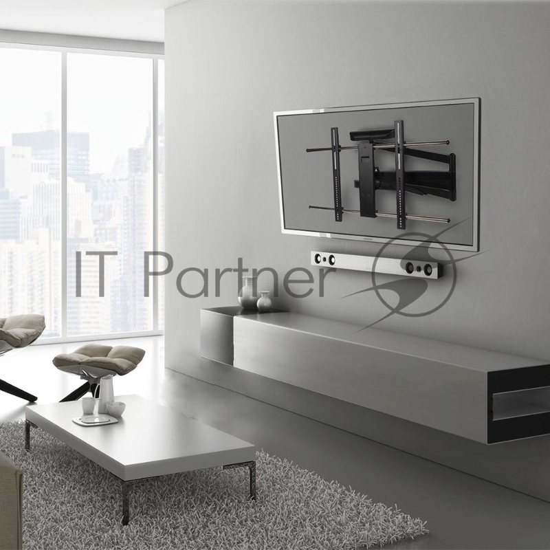 Кронштейн для телевизора Kromax ATLANTIS-120 black 1 шт/уп. 40-100, max 121 кг. 4 ст св., нак. +3° -12°, пов. 180°, 84-1239 мм., max VESA 800x600мм