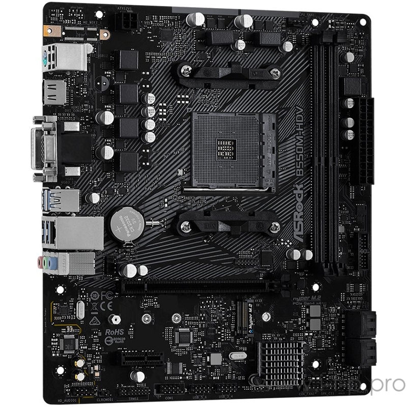 Материнская плата ASRock B550M-HDV4 (AM4, AMD B550, 2xDDR4,1xPCIe x16,1xPCI Ex1, 6 SATA3 , M.2, DP,HDMI,DVI, USB 3.2) ATX retail