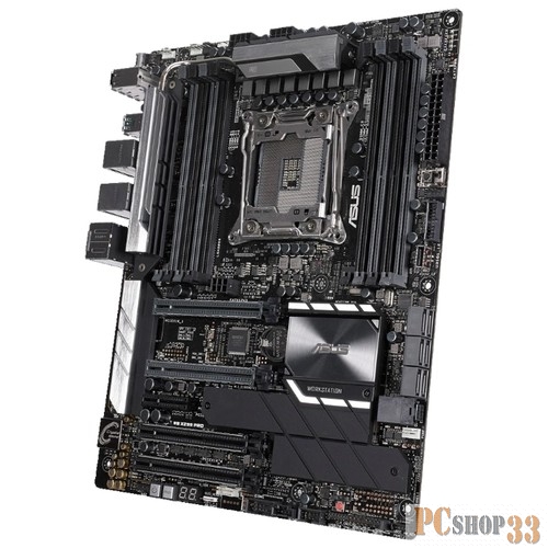 Мат. плата Socket2066 ASUS WS X299 PRO (iX299, 4xDDR4, M.2, U.2, SATA III, RAID, 4xPCI-E, 2x1Гбит LAN, USB2.0, USB3.1, ATX)