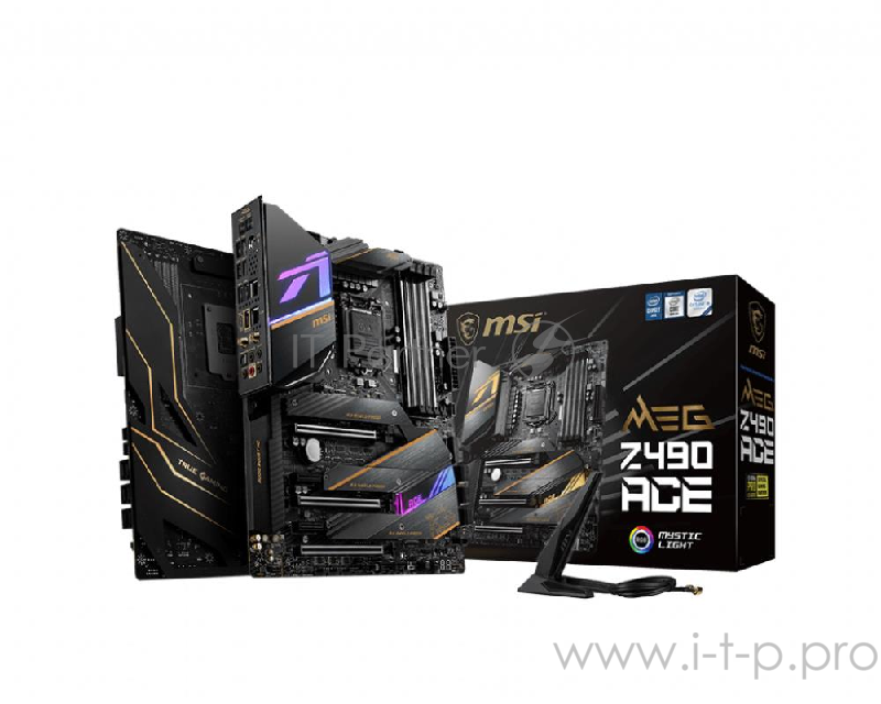 Материнская плата MSI MEG Z490 ACE (S1200, Intel Z490, 4xDDR4,3xPCIe x16,2xPCI Ex1, 6 SATA3 , M.2, USB 3.2) ATX retail