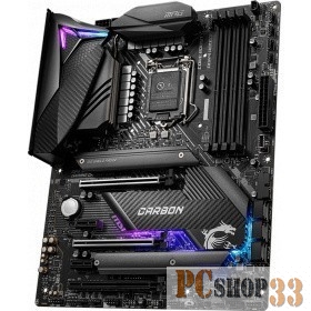 Материнская плата MSI MPG Z490 GAMING CARBON WIFI Soc-1200 Intel Z490 4xDDR4 ATX AC`97 8ch(7.1) 2.5Gg RAID+HDMI+DP