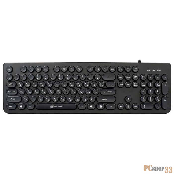 Клавиатура Oklick 400MR черный USB slim Multimedia