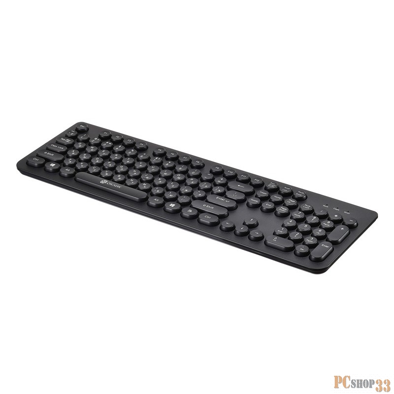 Клавиатура Oklick 400MR черный USB slim Multimedia