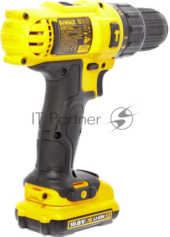 Дрель аккумуляторная DCD716D2. 10.8В,ударная 1.5 Ач,0-1500 об/мин,БЗП-10мм,28 Нм,кейс,2 акк