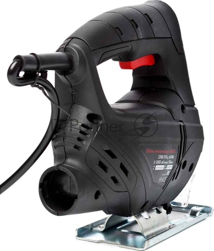 Лобзик JS600. 600Вт пропил: дер.- 50мм, мет.-4мм, 0-3000 ход/мин зажим: винт подошва - стальная коробка