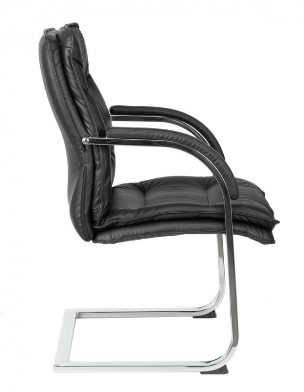 Кресло Бюрократ T-9927SL-LOW-V/BLACK на полозьях черный кожа