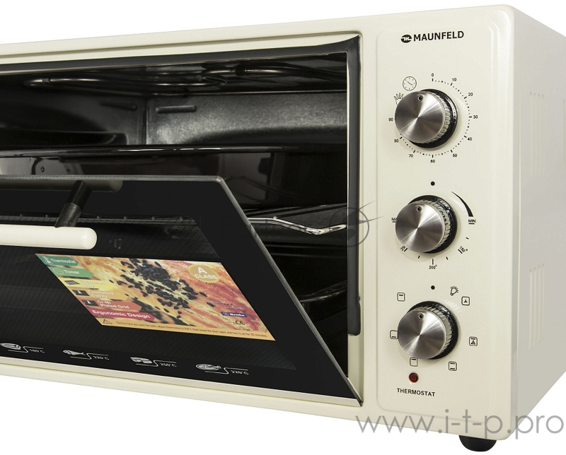 Мини-печь MAUNFELD Мини-печь MAUNFELD/ ширина 60 см, механическое управление, 45 л,конвекция, бежевый