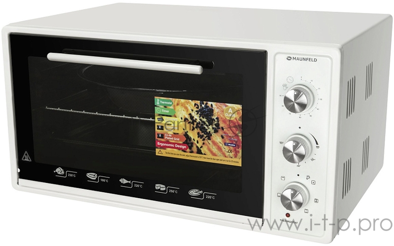 Мини-печь MAUNFELD Мини-печь MAUNFELD/ ширина 60 см, механическое управление, 45 л,конвекция, белый
