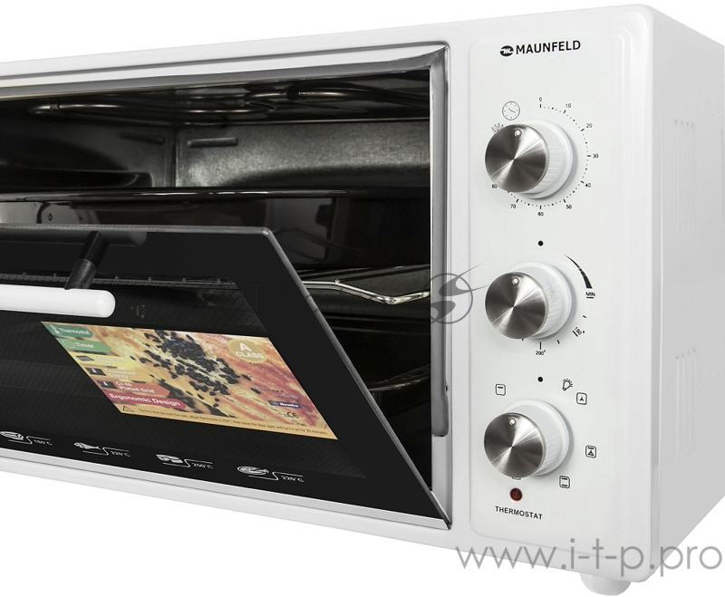 Мини-печь MAUNFELD Мини-печь MAUNFELD/ ширина 60 см, механическое управление, 45 л,конвекция, белый