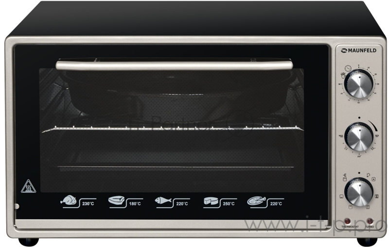 Мини-печь MAUNFELD Мини-печь MAUNFELD/ ширина 60 см, механическое управление, 45 л,конвекция, нерж. сталь