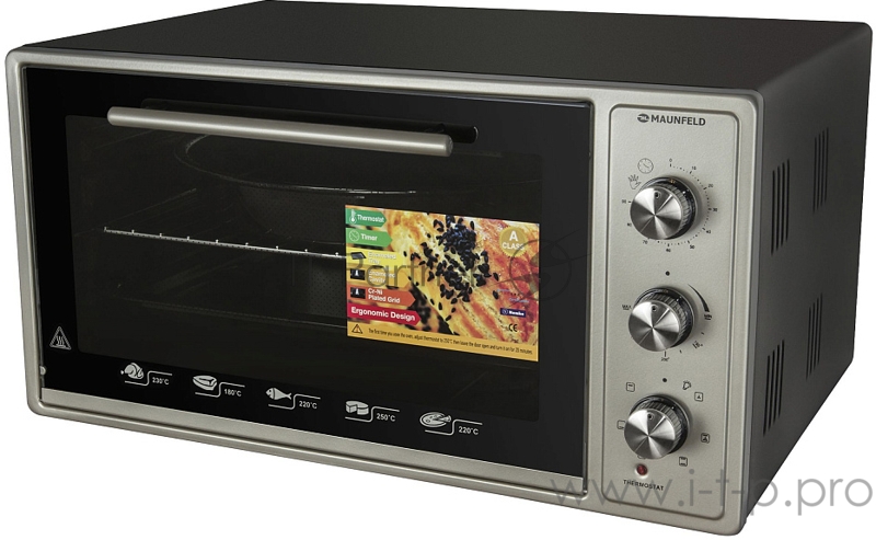 Мини-печь MAUNFELD Мини-печь MAUNFELD/ ширина 60 см, механическое управление, 45 л,конвекция, нерж. сталь
