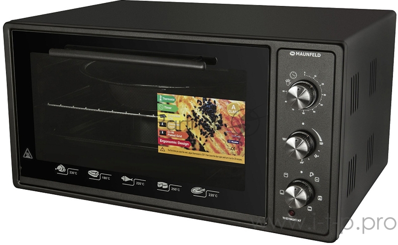 Мини-печь MAUNFELD Мини-печь MAUNFELD/ ширина 60 см, механическое управление, 45 л,конвекция, черный