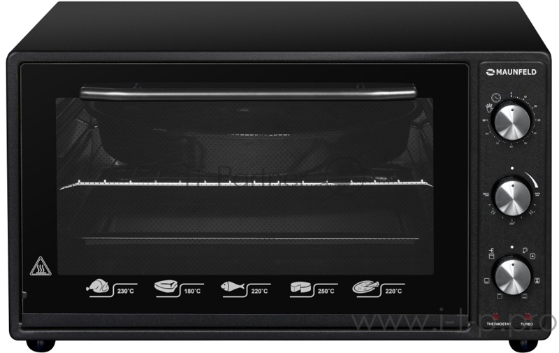 Мини-печь MAUNFELD Мини-печь MAUNFELD/ ширина 60 см, механическое управление, 45 л,конвекция, черный
