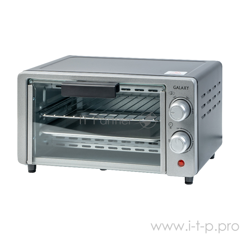 Мини-печь Galaxy GL2624, серебристый мощность 1000 Вт, дверца из жаропрочного стекла, регулировка температуры от 100°С до 250°С,индикатор работы,2 нагревательных элемента (1 верхний, 1 нижний),механическое управление, внутреннее покрытие, устойчивое