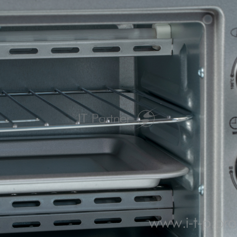 Мини-печь Galaxy GL2624, серебристый мощность 1000 Вт, дверца из жаропрочного стекла, регулировка температуры от 100°С до 250°С,индикатор работы,2 нагревательных элемента (1 верхний, 1 нижний),механическое управление, внутреннее покрытие, устойчивое