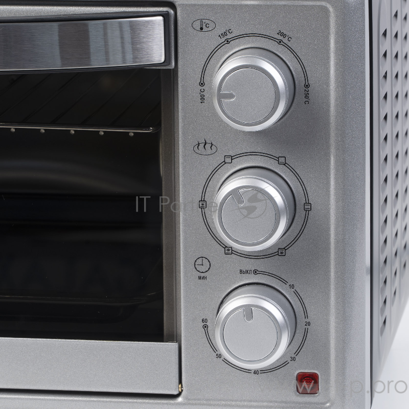 Мини-печь Galaxy GL2627, серебристый мощность 1800 Вт, объем 25 л,6 режимов работы духовки, дверца из жаропрочного стекла, регулировка температуры духовки от 100 °С до 250 °С, внутренняя подсветка, функция конвекции, индикатор работы духовки, внутрен