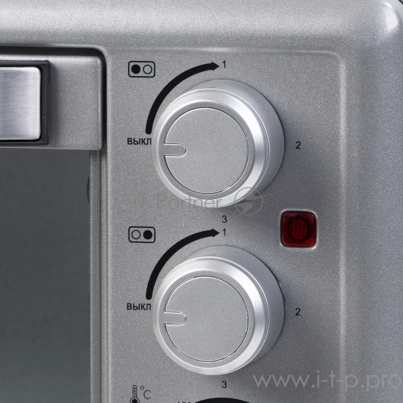 Мини-печь Galaxy GL2628, серебристый мощность 3300 Вт (мощность духовки 1500 Вт, мощность левой конфорки 1000 Вт, мощность правой конфорки 800 Вт),диаметр левой конфорки 188 мм, диаметр правой конфорки 155 мм,3 режима работы духовки, дверца из жаропр