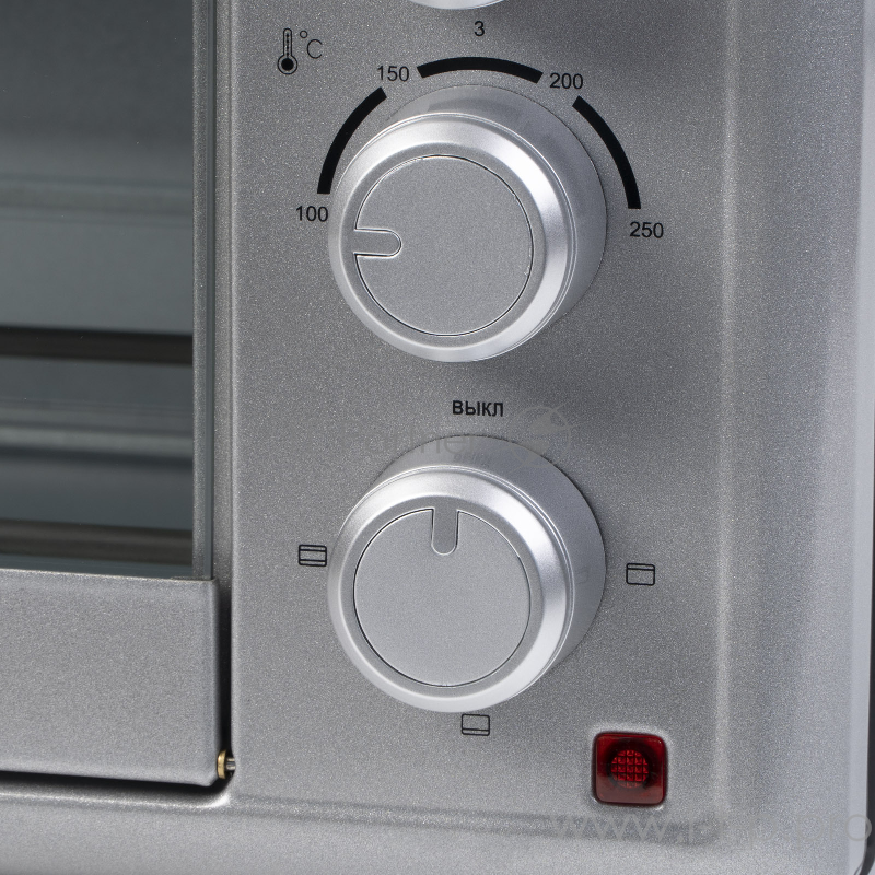 Мини-печь Galaxy GL2628, серебристый мощность 3300 Вт (мощность духовки 1500 Вт, мощность левой конфорки 1000 Вт, мощность правой конфорки 800 Вт),диаметр левой конфорки 188 мм, диаметр правой конфорки 155 мм,3 режима работы духовки, дверца из жаропр