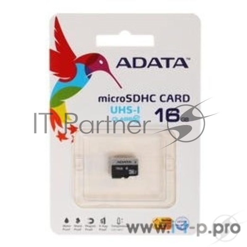 Карта памяти Micro SecureDigital 16Gb A-DATA AUSDH16GUICL10-R