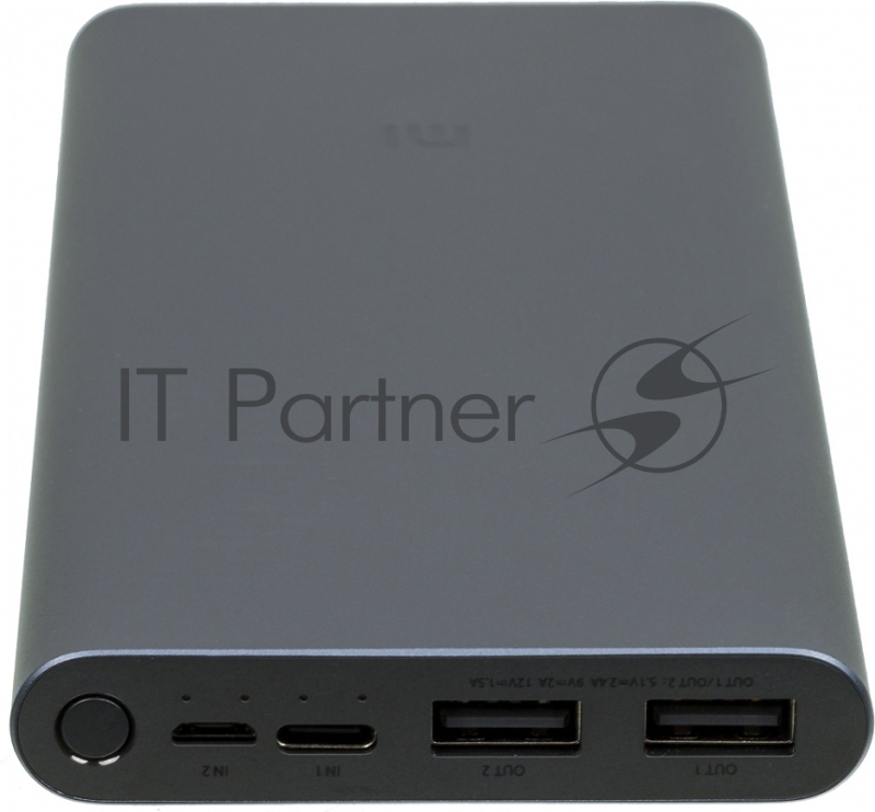 Мобильный аккумулятор Xiaomi Mi Power Bank 3 PLM13ZM Li-Pol 10000mAh 2.4A черный 2xUSB