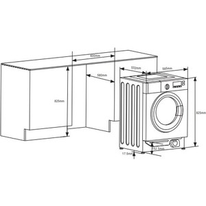 Встраиваемая стиральная машина Weissgauff WMDI 6148D класс:A+++ загрузка до 8кг отжим:1400об/мин белый