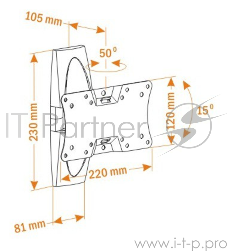 Кронштейн для телевизора Holder LCDS-5062 черный глянец 19