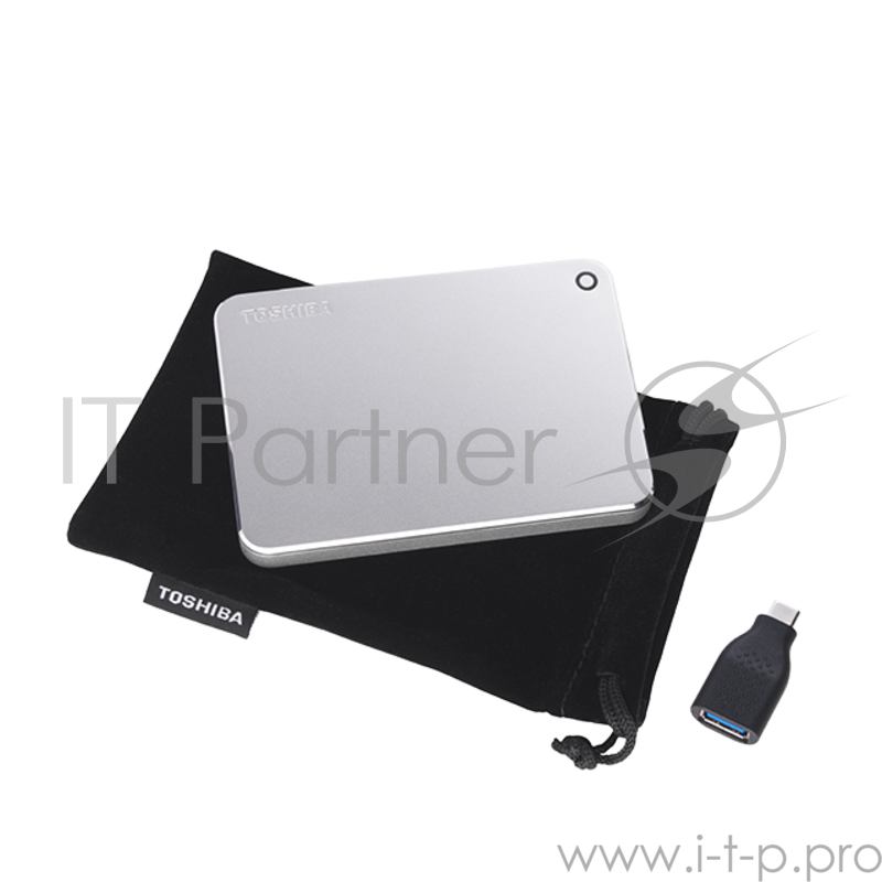 Накопитель на жестком магнитном диске TOSHIBA Внешний жесткий диск TOSHIBA HDTW240ES3CA Canvio Premium 4ТБ 2,5 USB/USB Type-C, серебристый металлик
