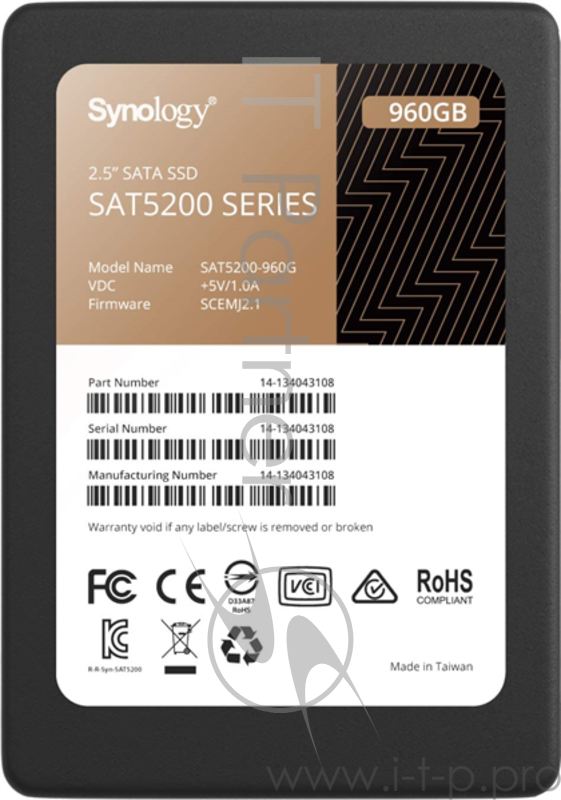 Накопитель SSD жесткий диск SATA2.5 960GB 6GB/S SAT5200-960G SYNOLOGY