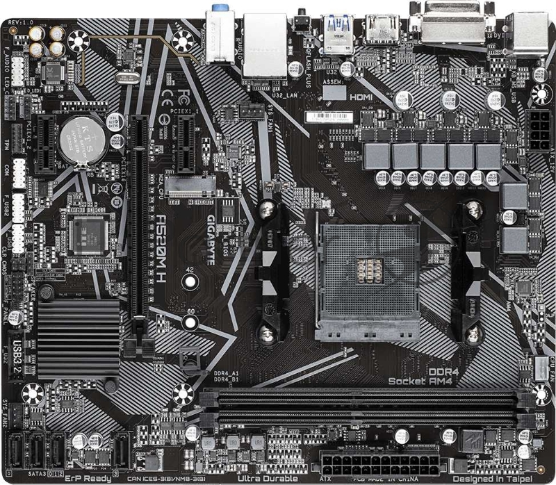 Материнская плата AMD A520 SAM4 ATX A520M H GIGABYTE