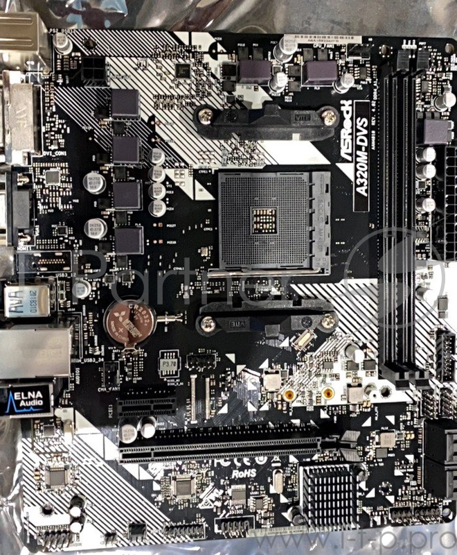Плата материнская Asrock Asrock A320M-DVS R4.0, AM4, AMD A320, mATX,Bulk