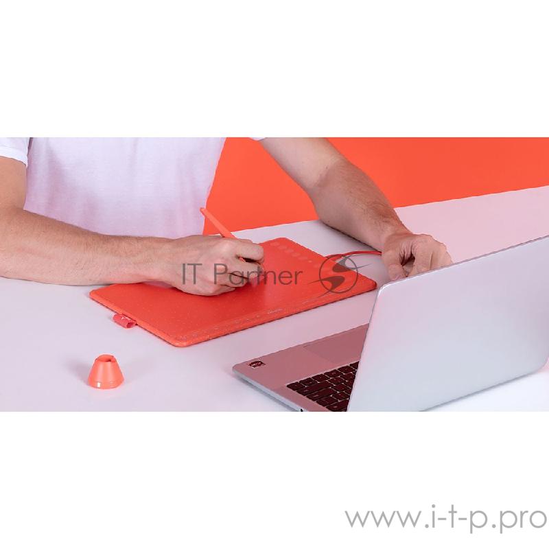 Графический планшет Графический планшет Huion HS611 Coral Red