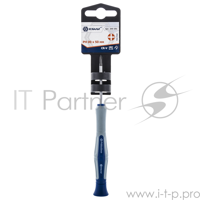 Отвертка для точных работ КОБАЛЬТ 245-251 Ultra Grip PH 00 х 50 мм CR-V. двухкомпонентная рукоятка